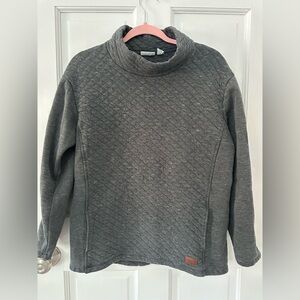 Women’s Gray LL Bean Quilted Mock Turtleneck Sweater